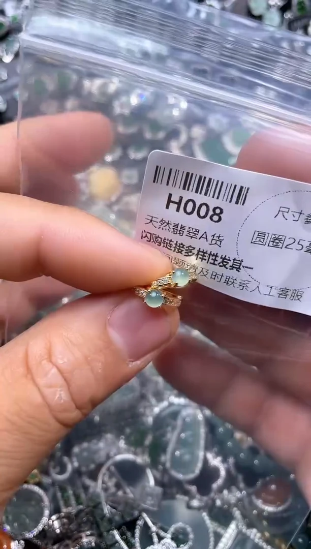 【闪购商品】翡翠颈饰未镶嵌H008耳扣