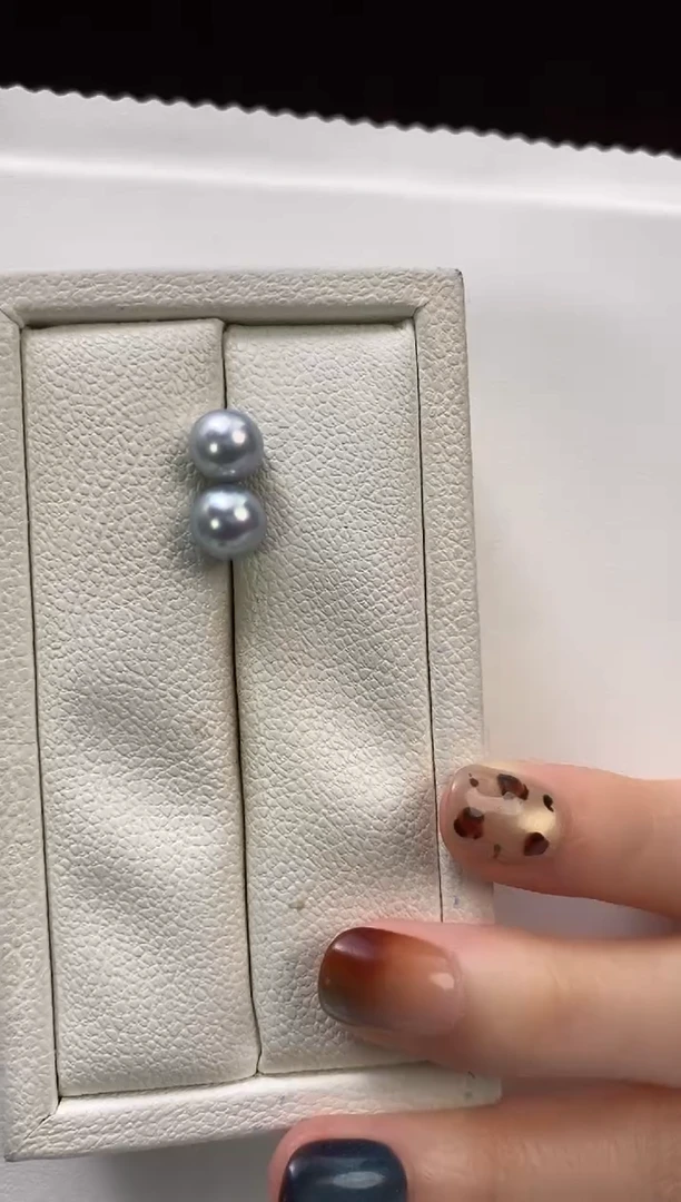 银S925镶嵌耳饰海水珍珠8-9真多麻耳饰