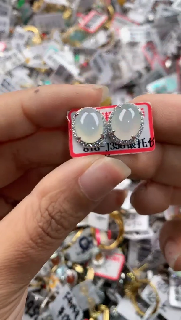 银S925镶嵌戒指翡翠666---4