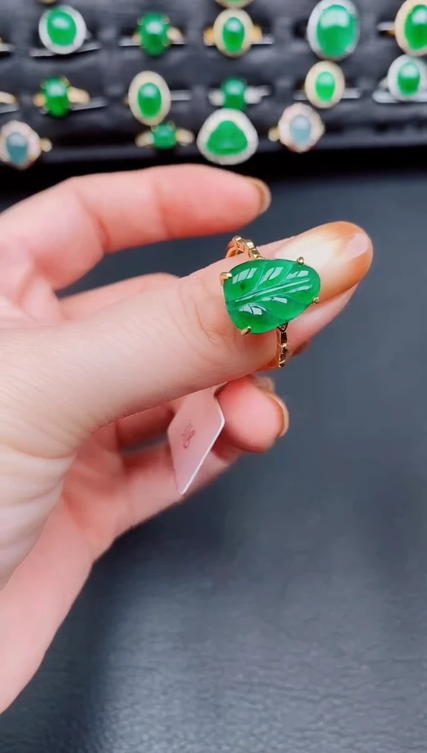 【闪购商品】翡翠戒指银S925镶嵌天然a货翡翠53