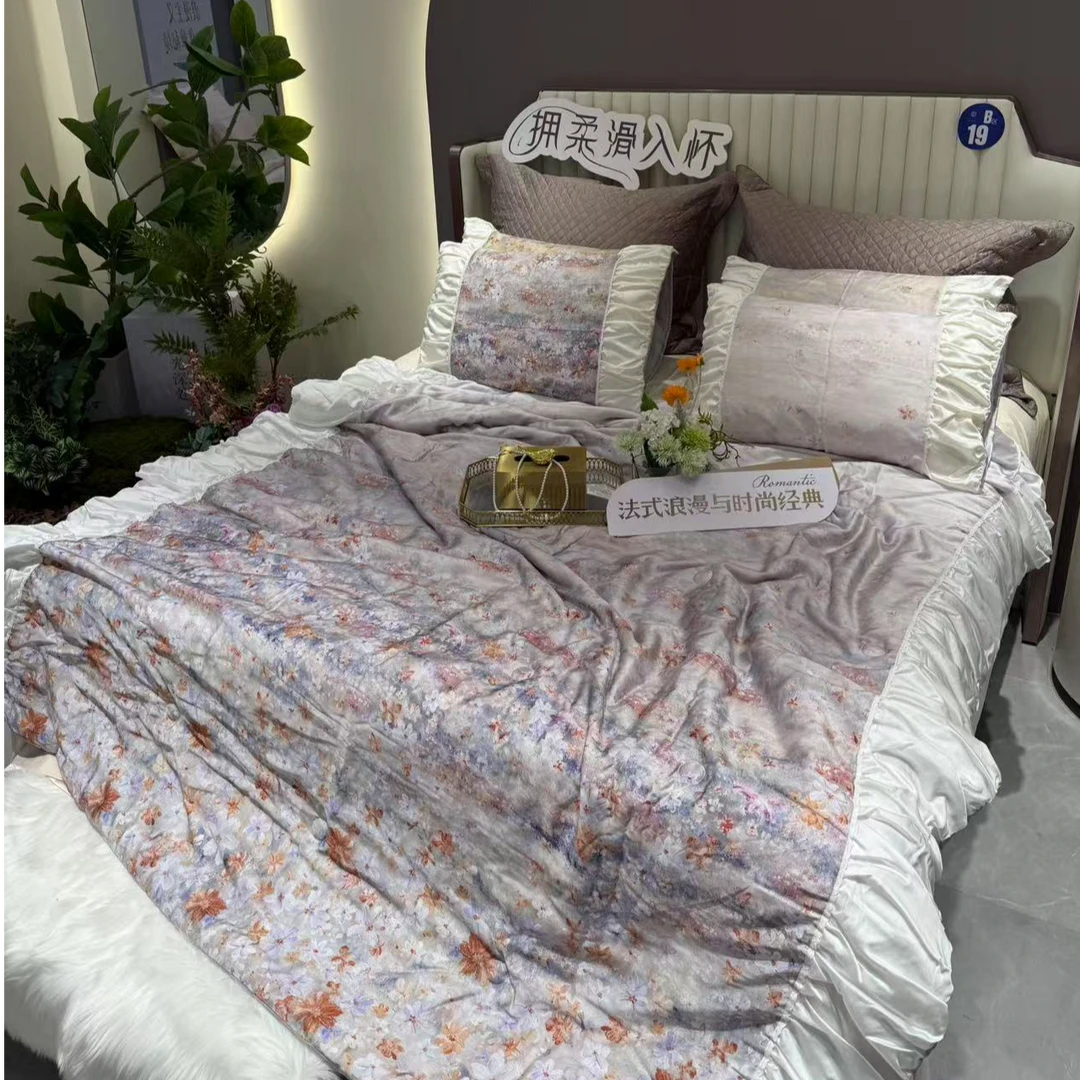 法式浪漫时尚花舞天丝燕窝蛋白夏被/夏被套件