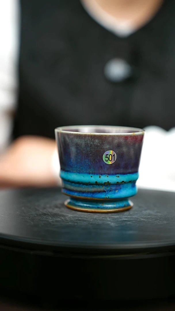 501#原矿钧瓷炉钧釉高足杯