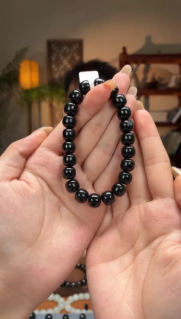 未镶嵌手串和田玉黑青9-10老