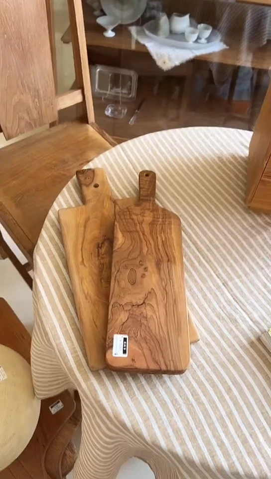 茶道摆件000000对板橄榄木1526