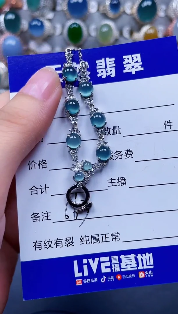 颈饰银S925镶嵌翡翠663