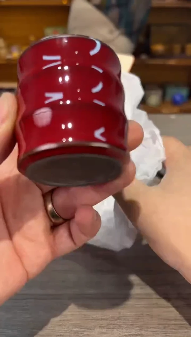 【闪购商品】红色竹节杯茶具茶具