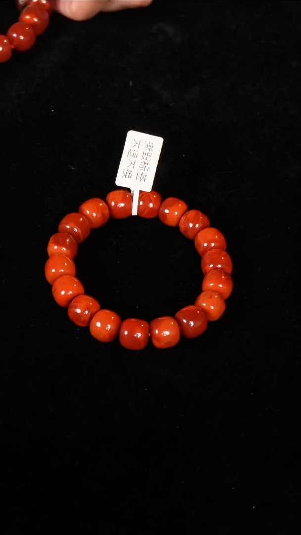 未镶嵌手串南红玛瑙S双色老型单圈12M