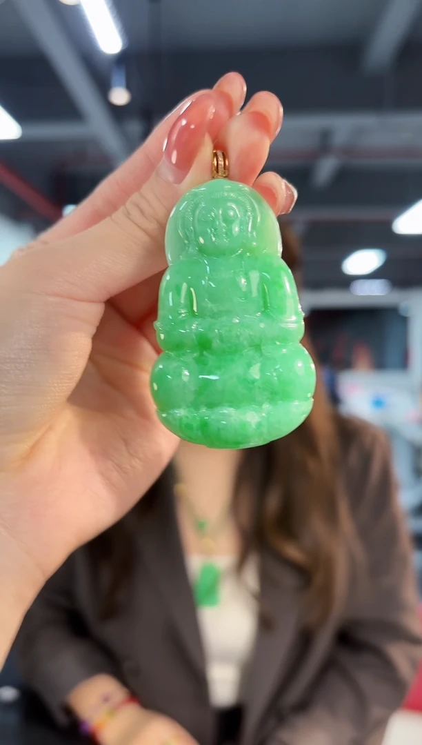 【闪购商品】翡翠颈饰18K金镶嵌缅料A货/支持复检/一件