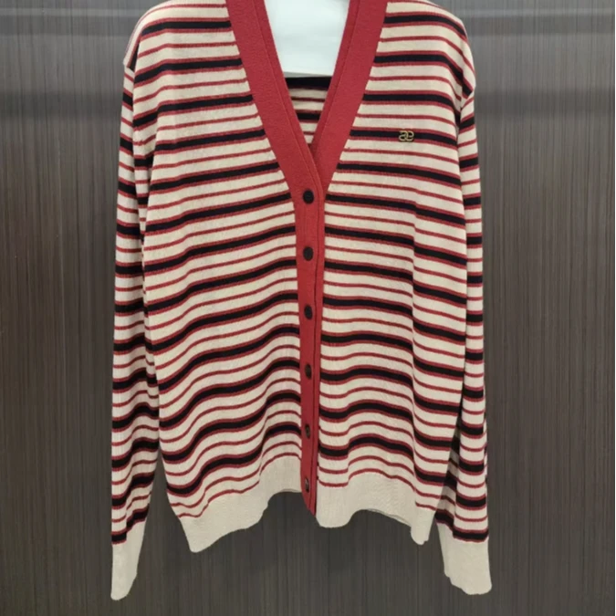 【迪迪粉丝专享】25年春上新休闲福运蛇条纹马甲开衫JZD27011343