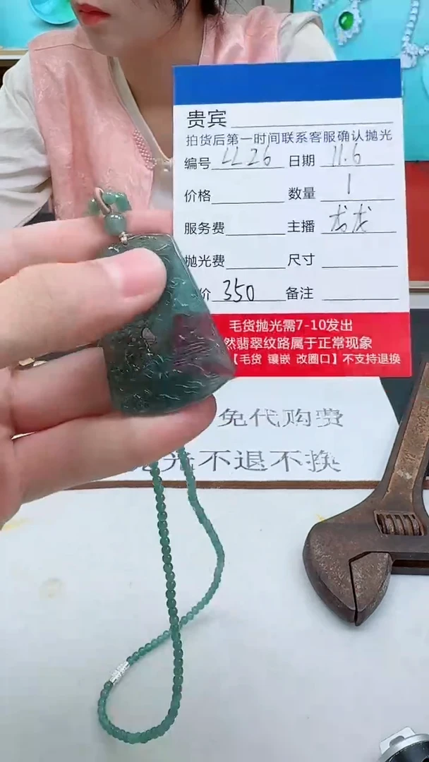 未镶嵌定制翡翠LL26翡翠吊坠带珠链-多样性发其一