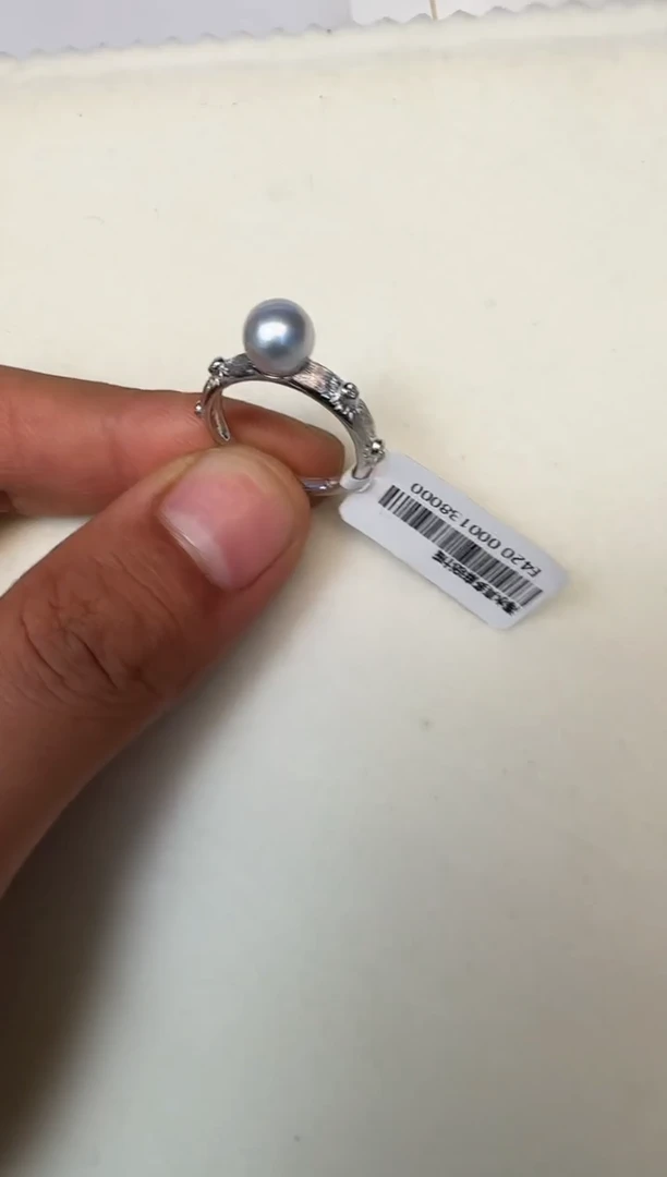 海水珍珠银S925镶嵌戒指戒指