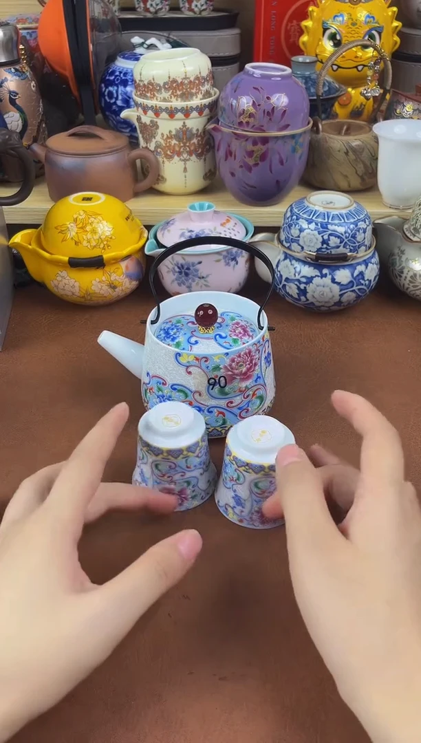 陶瓷茶具摆件旅行套组
