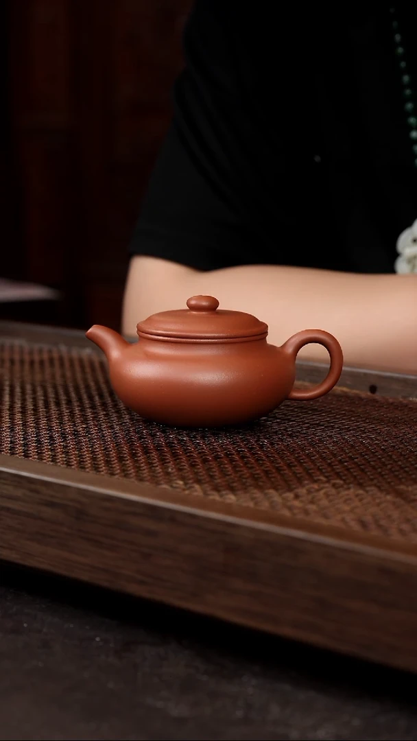 茶壶紫砂朱泥扁腹