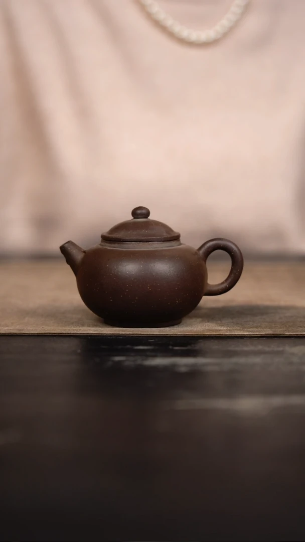 茶壶紫砂老紫泥巨轮珠