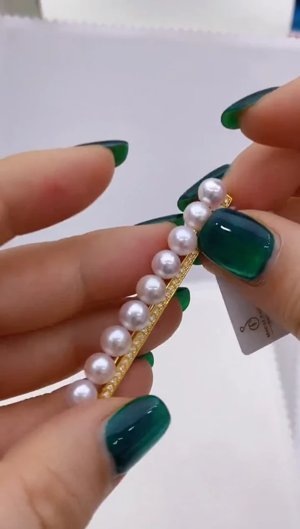 【闪购商品】海水珍珠胸针银S925镶嵌18 6-7mm