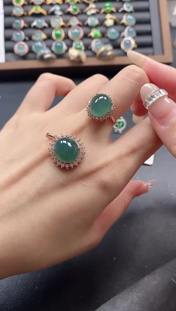 银S925镶嵌戒指翡翠5111