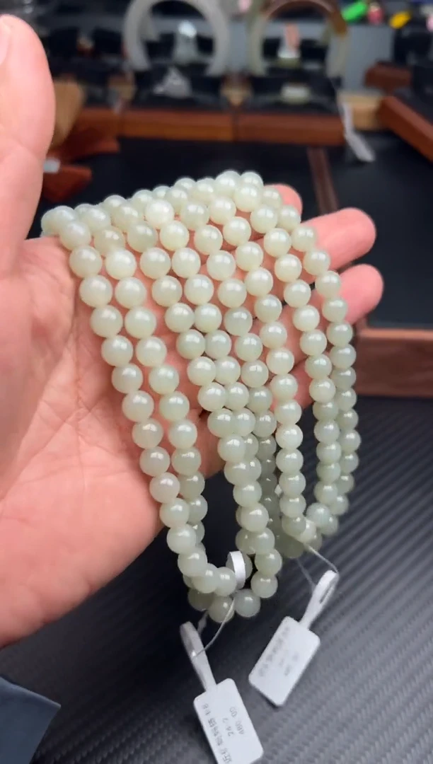 项链未镶嵌和田玉且末微色差近矿卡8妈妈链多样性发货拍一发一