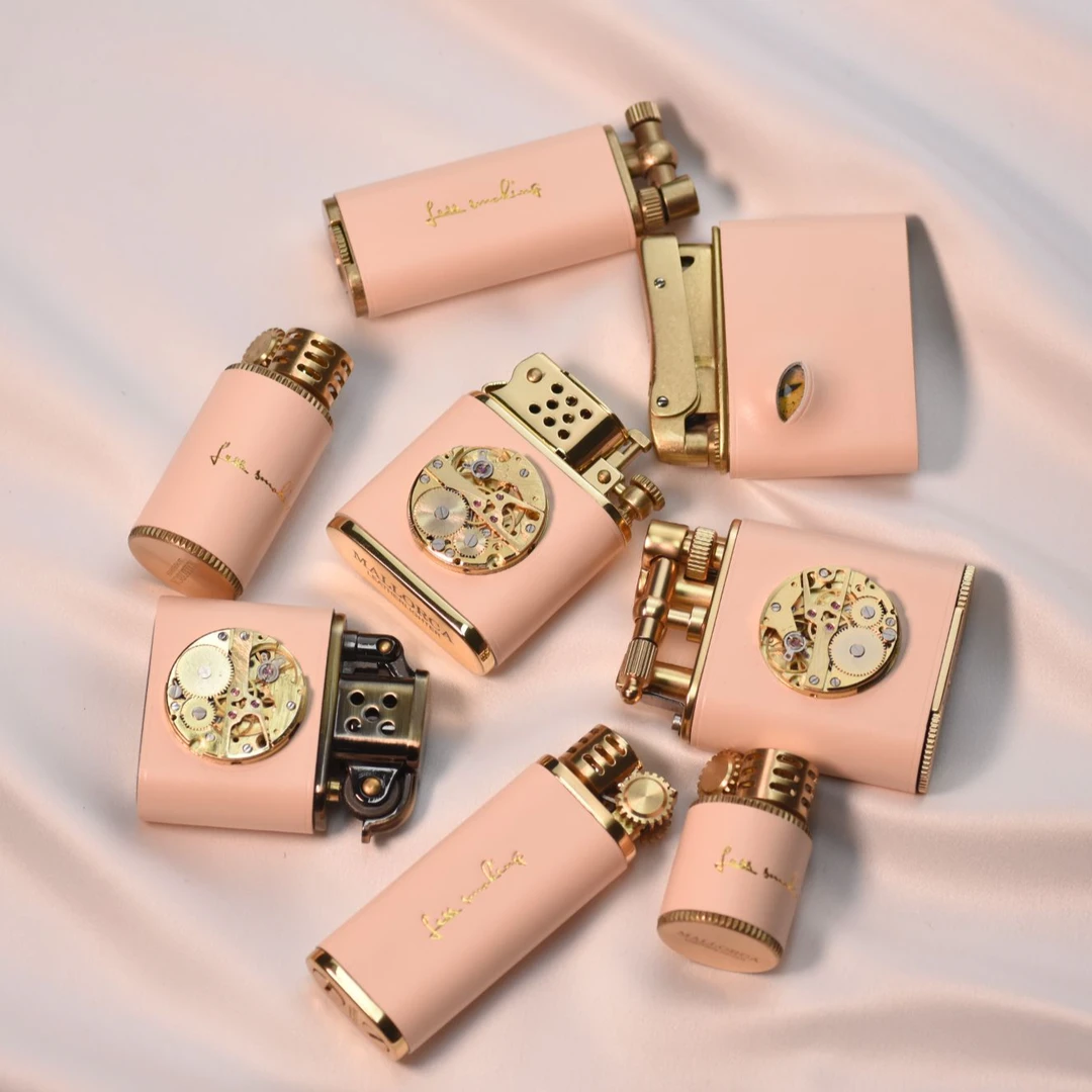 Mallorca 乐卡【原色系列】自然粉色小牛皮打火机创意潮送女生个性