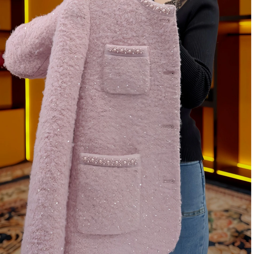 CC-【暮云桃夭】2025年春季新款粉色款气质显瘦外套