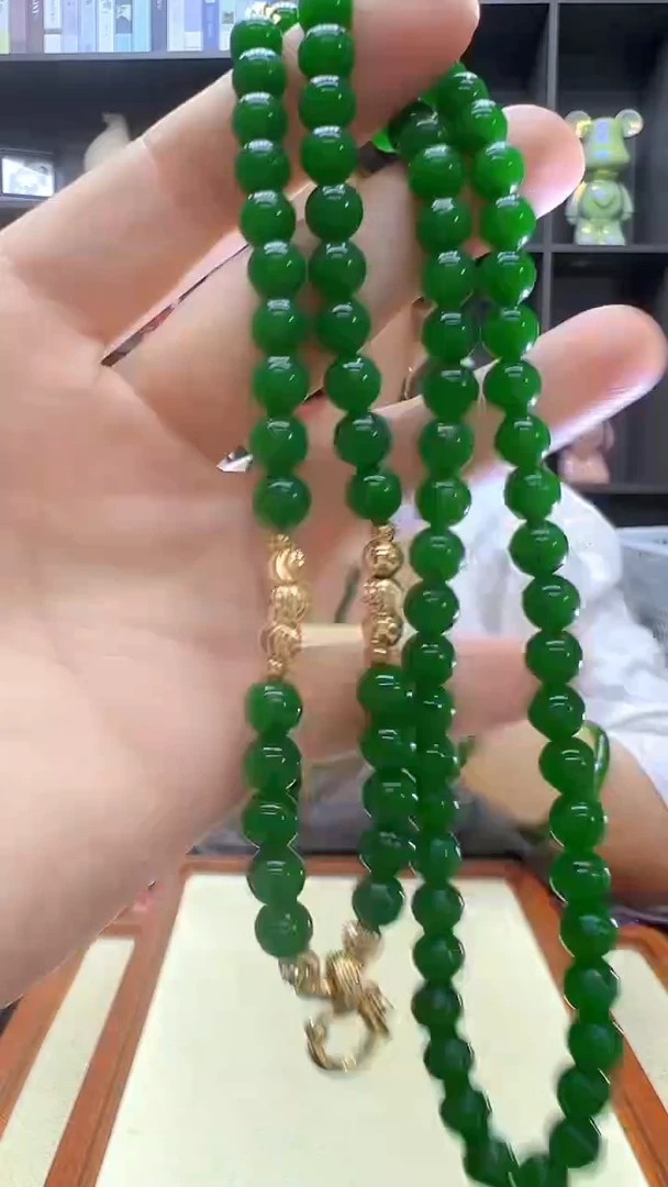 翡翠14K金镶嵌颈饰丹丹diy劲饰