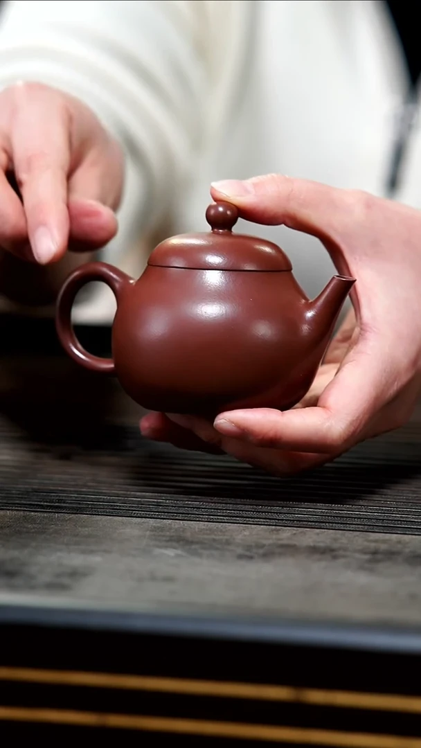 【闪购商品】紫砂茶壶18-微瑕全手紫泥小梨150cc