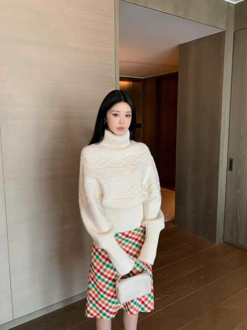 针织蝙蝠袖春季厚款蝙蝠毛针织衫针织衫套头时尚韩版加厚