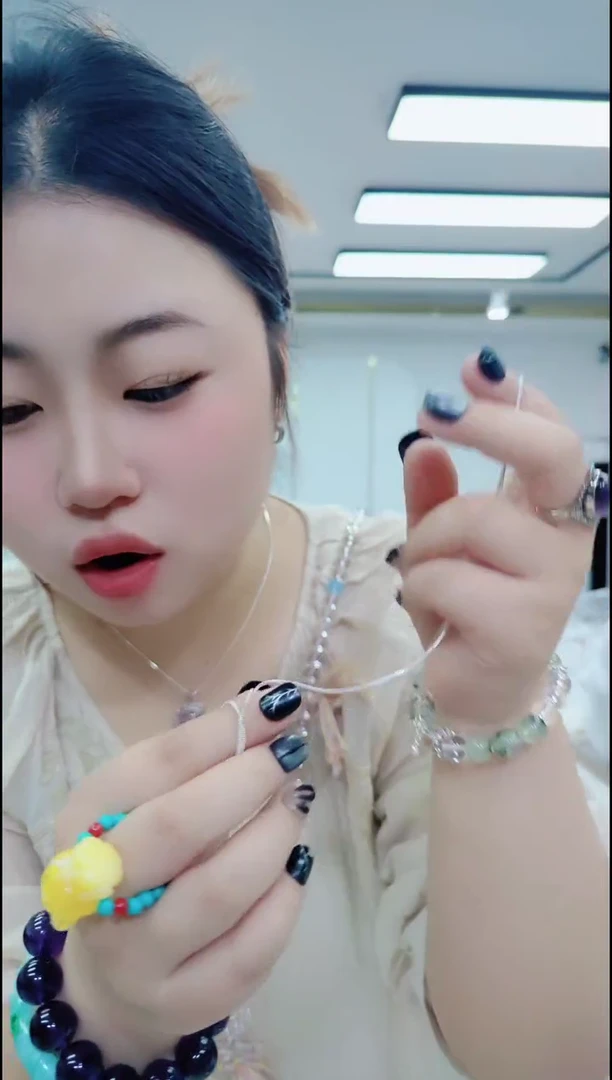 玛瑙/玉髓颈饰银S925镶嵌亮银色针链