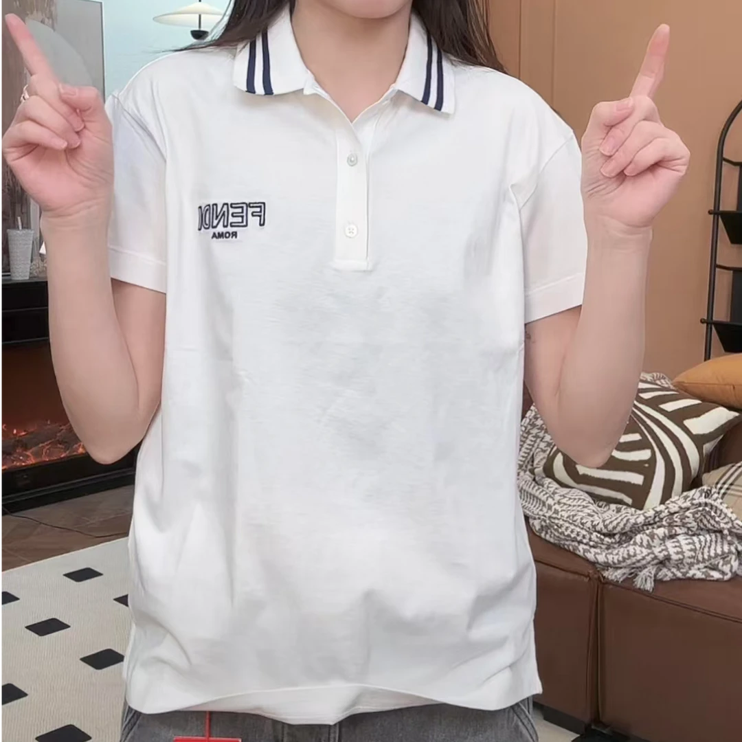 奢邦/FENDI芬迪 POLO套头短袖logo标志 儿童款 白色