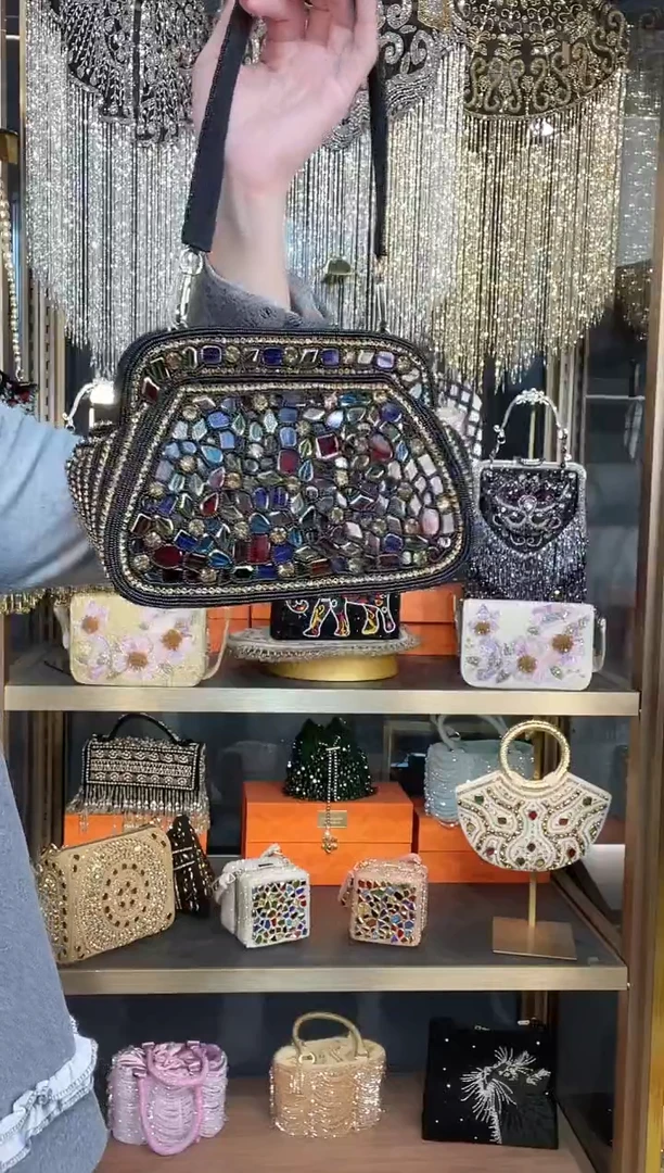 织物珠韵恒泽重工串珠手提包直播间女神专拍