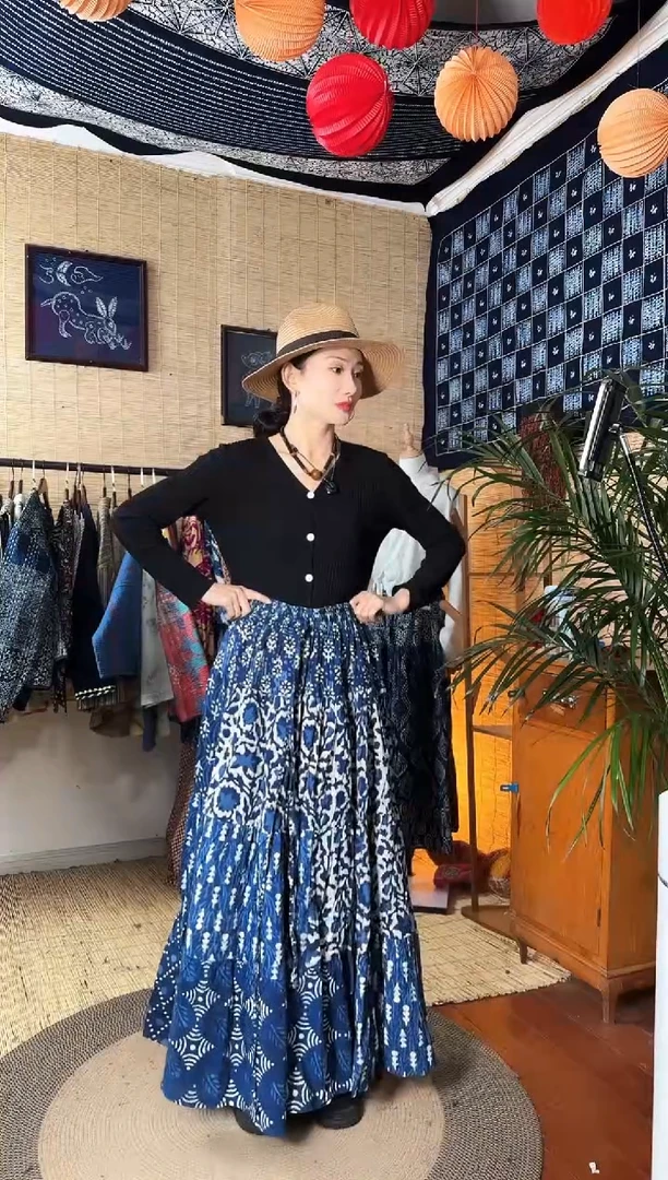 【闪购商品】设计师款蓝染裙子