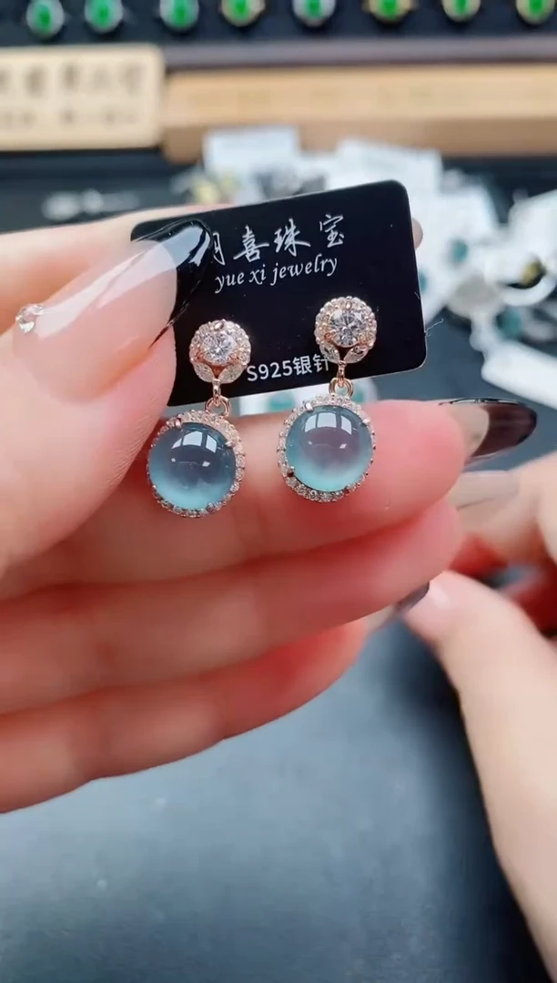 银S925镶嵌戒指翡翠1