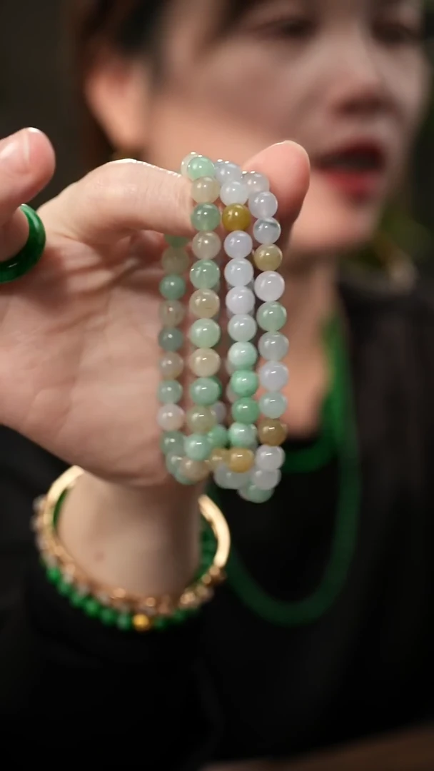 未镶嵌手串翡翠多宝翡翠圆珠手串 多样性发一