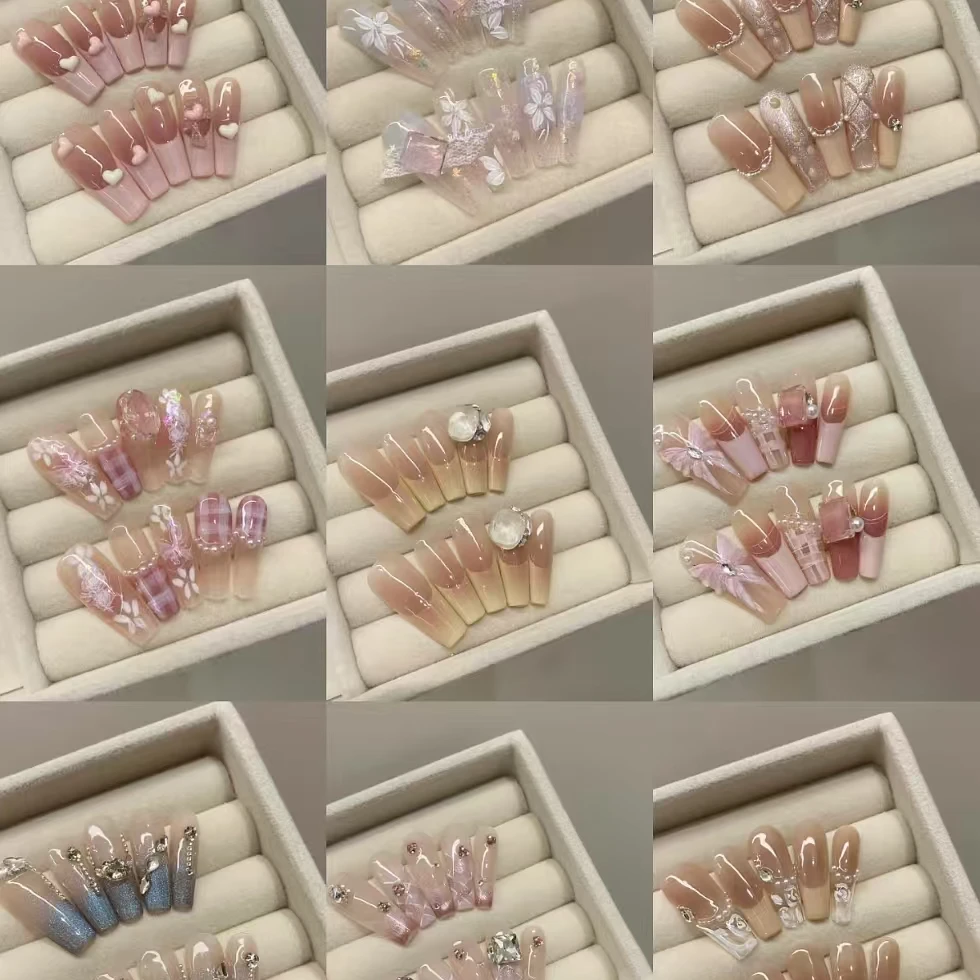 纯手工甲2~直播间选款~自主下单发盲盒时尚纯手工穿戴式冰透简约