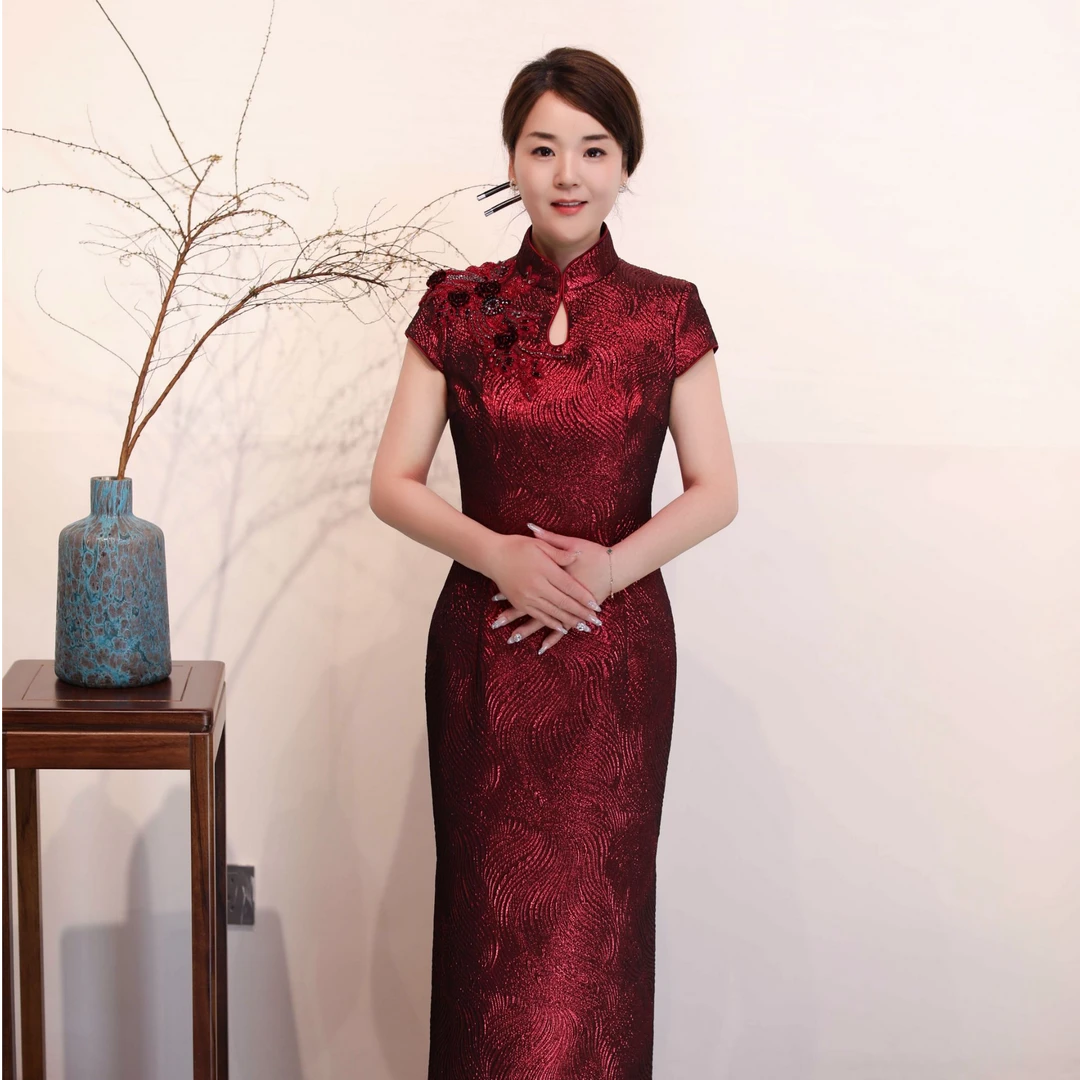 BOFEINA/帛妃娜高端私人订制喜婆婆气质轻奢高贵温柔大方礼服