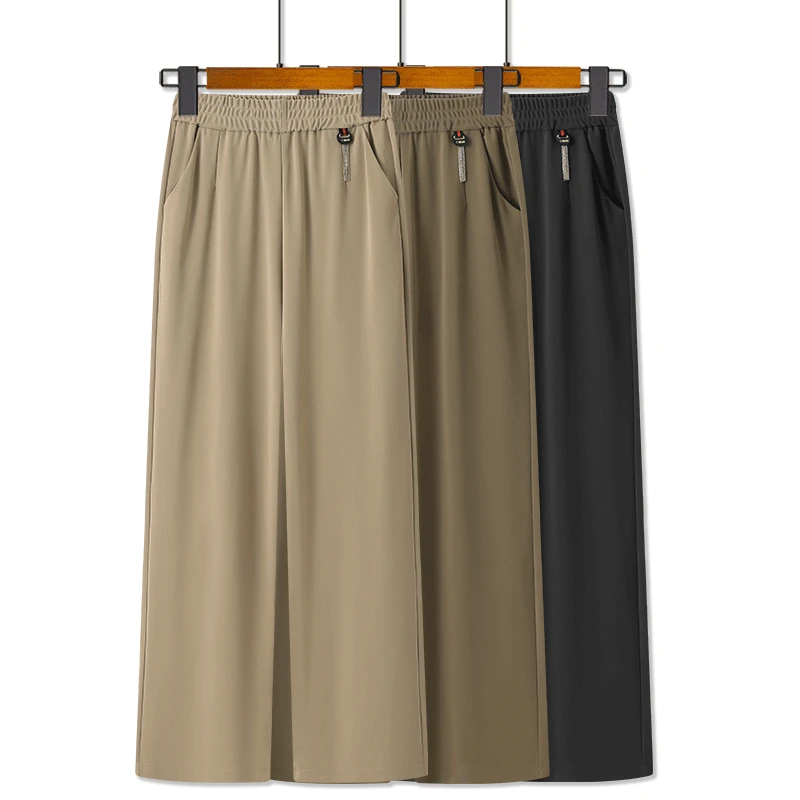 阔腿裤女夏季薄款妈妈裤子中老年人女裤高腰垂感宽松奶奶直筒裤