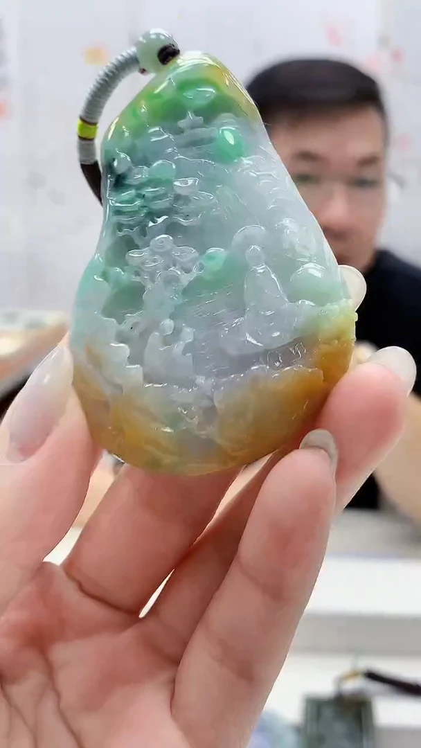 定制翡翠未镶嵌5124lr-毛货挂件152