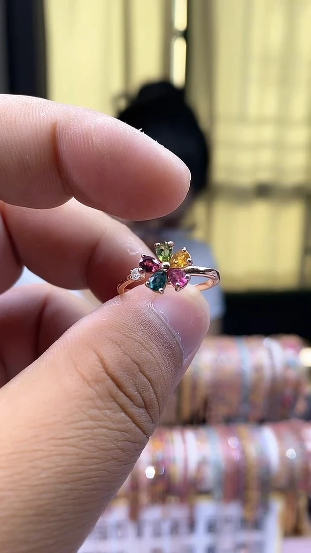 戒指银S925镶嵌碧玺534354354354354