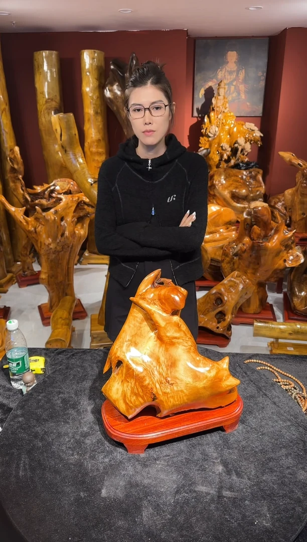 金丝楠明*金丝楠木随形孤品摆件1162