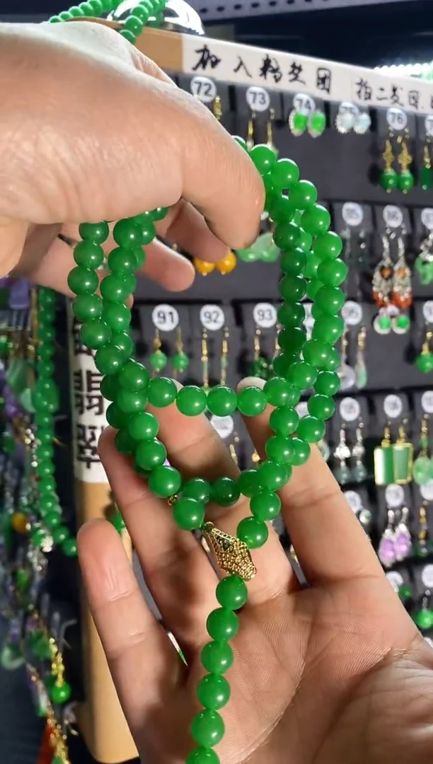 【闪购商品】翡翠颈饰银S925镶嵌蛇链