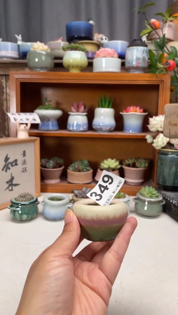 瓷片349微瑕知木小芳花盆