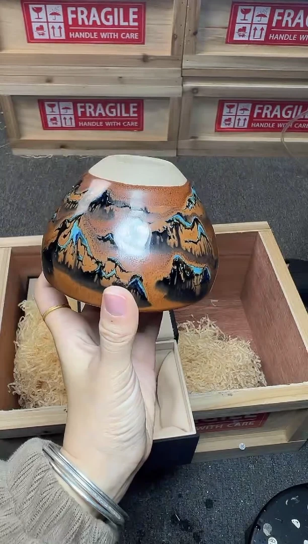 茶盏千里江山 建窑建盏主人杯