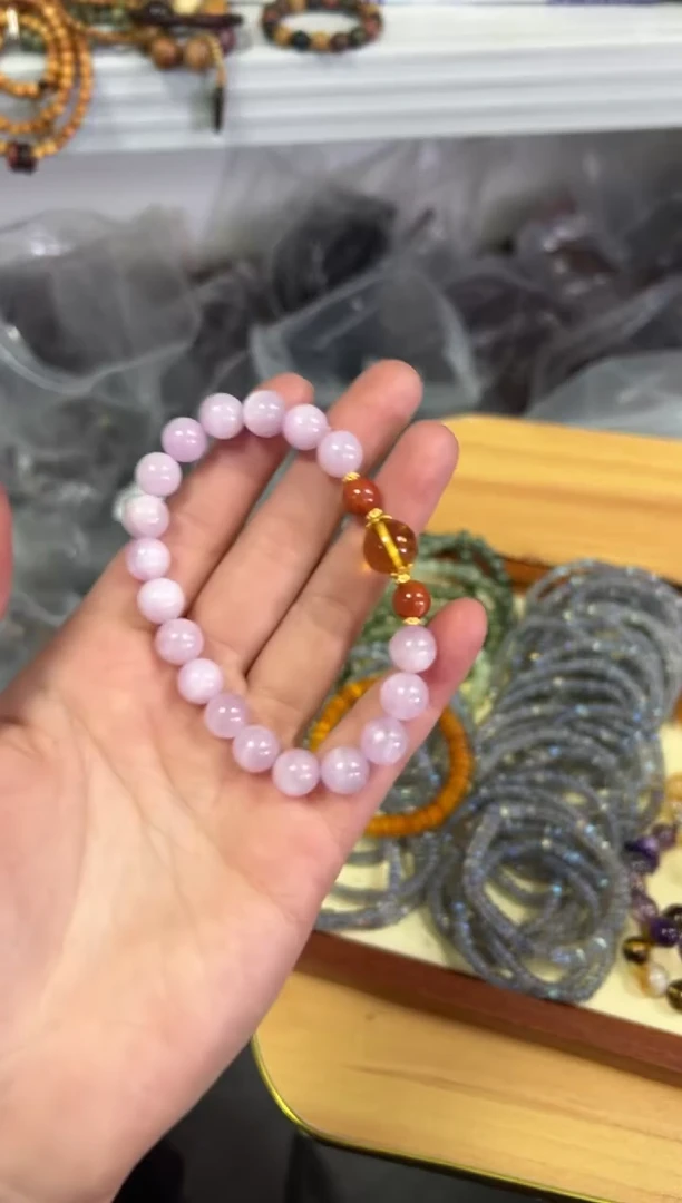 【闪购商品】琥珀手链未镶嵌琥珀紫锂辉设计款手链[0359]