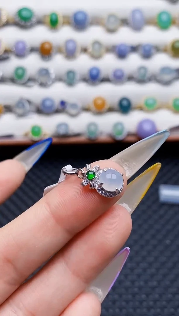 银S925镶嵌戒指翡翠4279