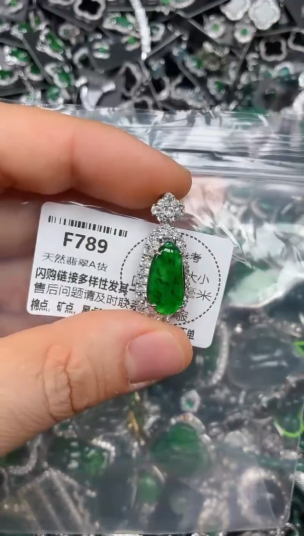 颈饰未镶嵌翡翠F789吊坠