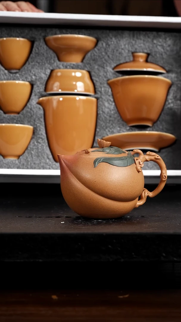 宜兴岁颐传砂原矿全手25+一套茶具
