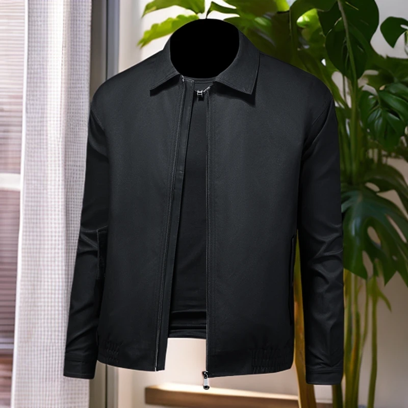 娜罗普西休闲外套男装春秋季新款潮牌纯色简约修身翻领休闲外套