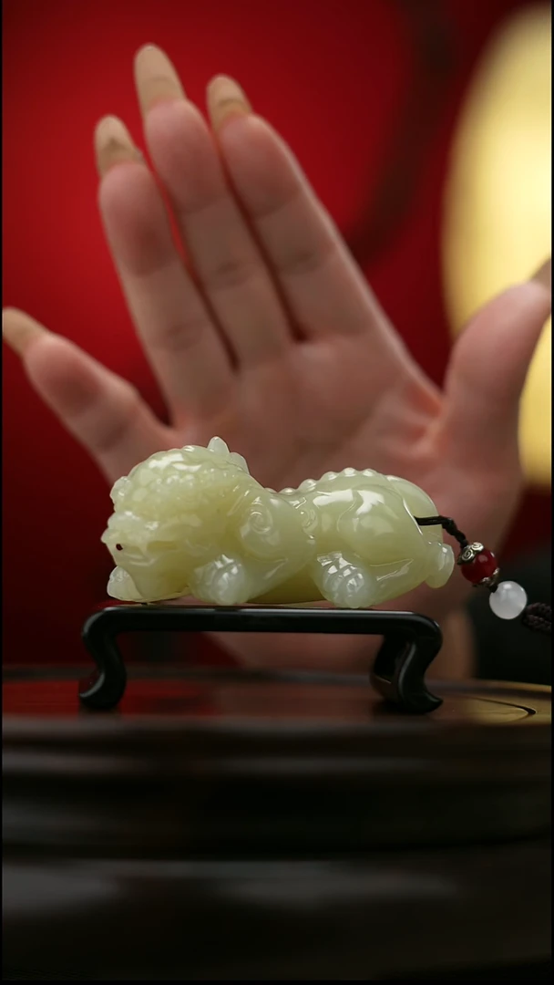 玉【祥瑞貔貅】天然玉石手把件