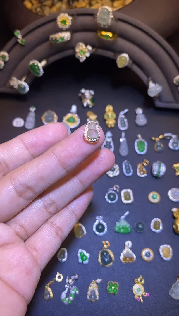 吊坠(不含链)银S925镶嵌翡翠1