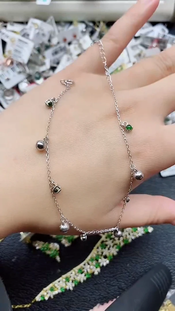 银S925镶嵌戒指翡翠半*?1