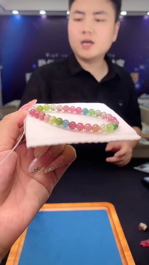手链未镶嵌碧玺SS级彩虹碧玺单圈6x（多样性发一）